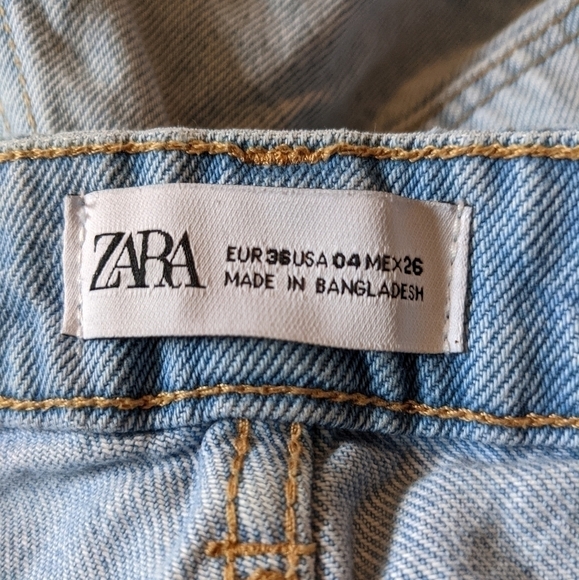 Zara high rise denim mon jean cut off shorts 26 - Picture 3 of 7